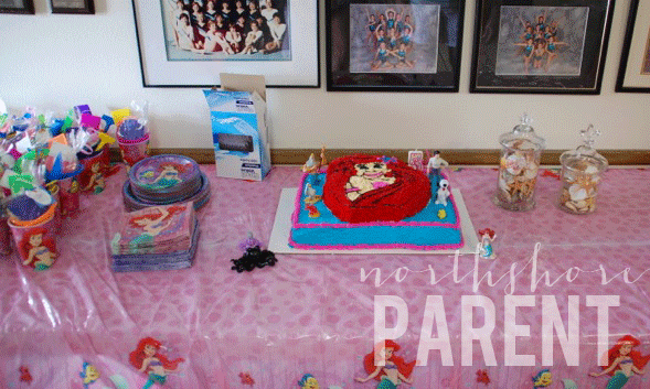 ariel party cake table