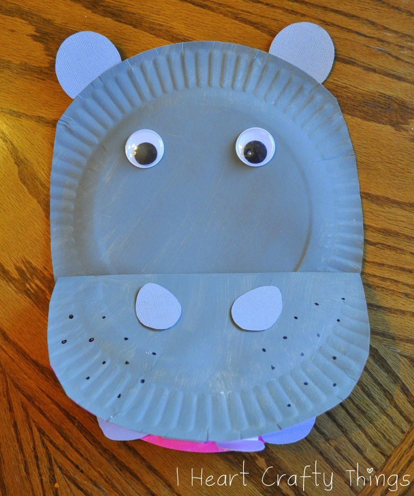 paper plate hippo