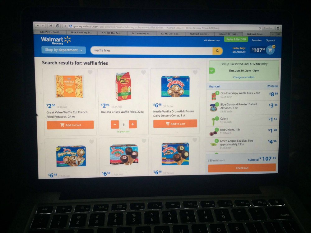 walmart grocery to go user interface