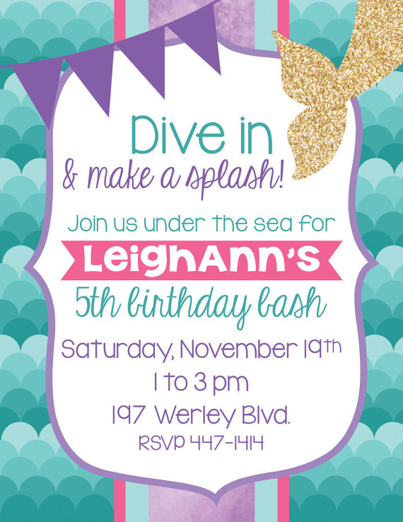 7 Adorable Mermaid Party Invitations For Your Next Birthday Bash Northshore Parent