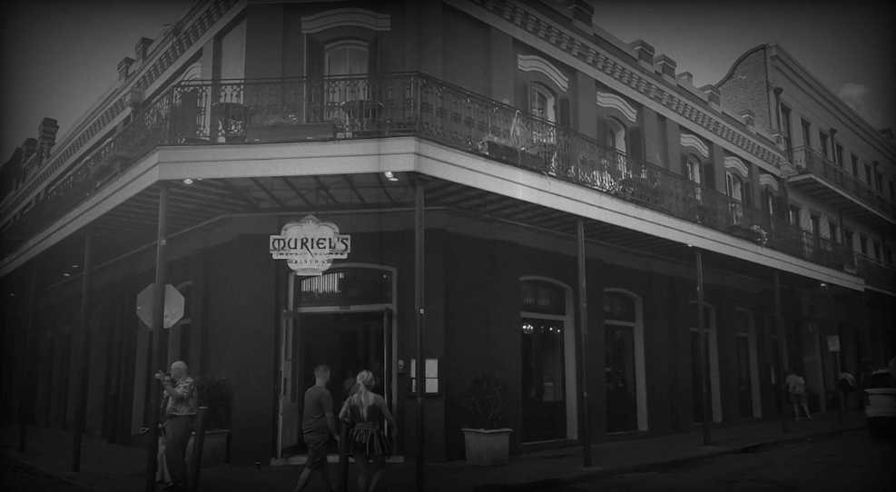 photograph of the outside of Muriel's Restaurant which is located on a corner in the historic French Quarter
